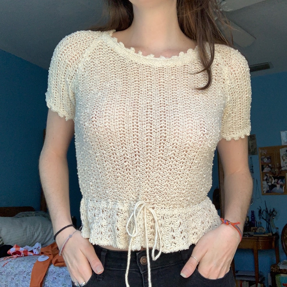 Vintage Pallas Irish Linen Hand Loomed Top